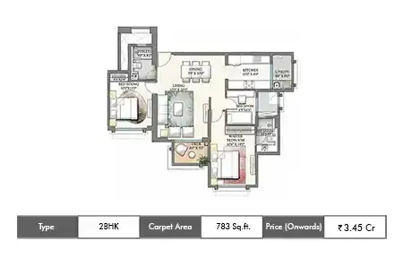 3 BHK with Study